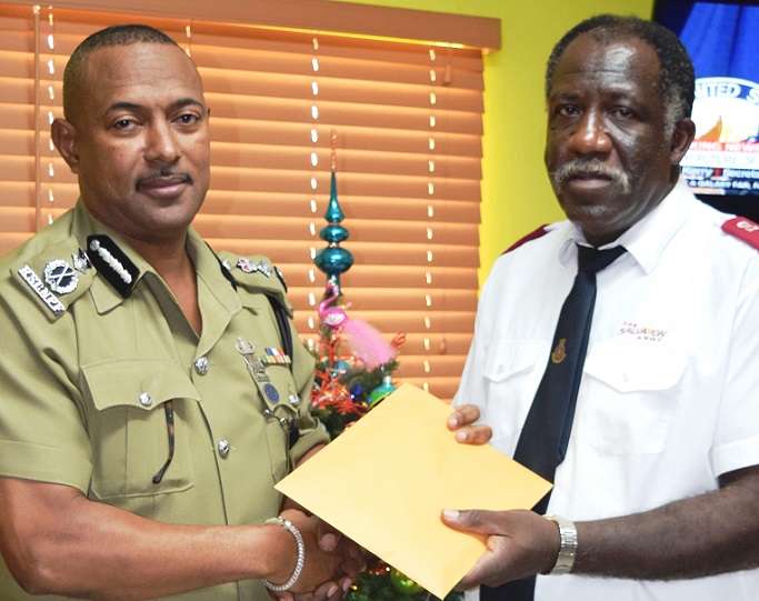 POLICE SERVICE MAKES HOLIDAY DONATION TO SALVATION ARMY