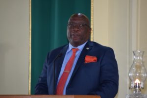 PM Harris addresses the congregation