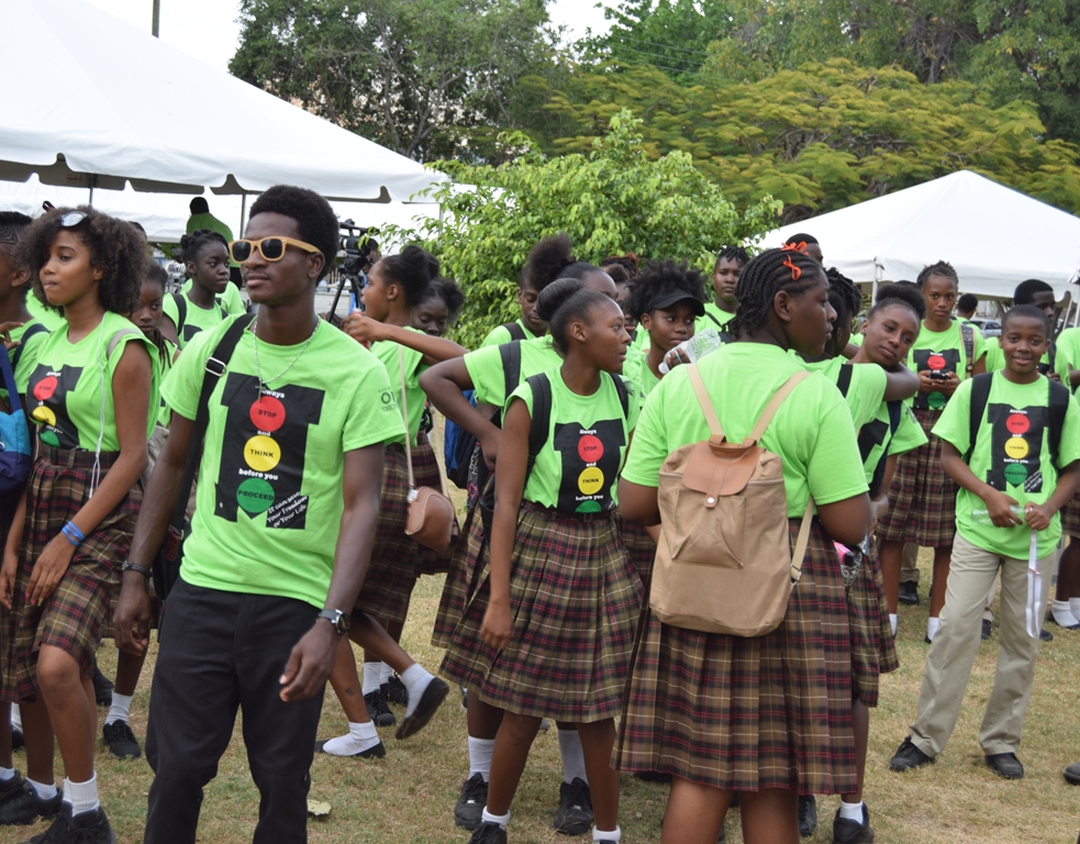 A section of students assembled in the Independence Square for the anti-crime rally