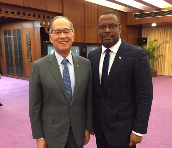 Minister of Foreign Affairs, The Honorable Mark Brantley, holds discussions with H.E. David Lee, Minister of Foreign Affairs of the Republic of China (Taiwan)