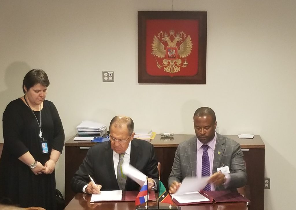 ST. KITTS AND NEVIS SIGNS VISA WAIVER AGREEMENT WITH THE RUSSIAN FEDERATION