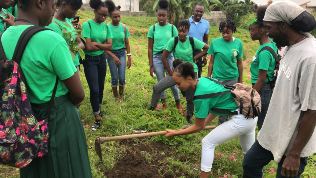 Cayon School Environment Club gets a head start for National Volunteers Day