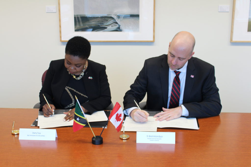 ST. KITTS AND NEVIS AND CARLETON UNIVERSITY SIGN HISTORIC COOPERATION AGREEMENT