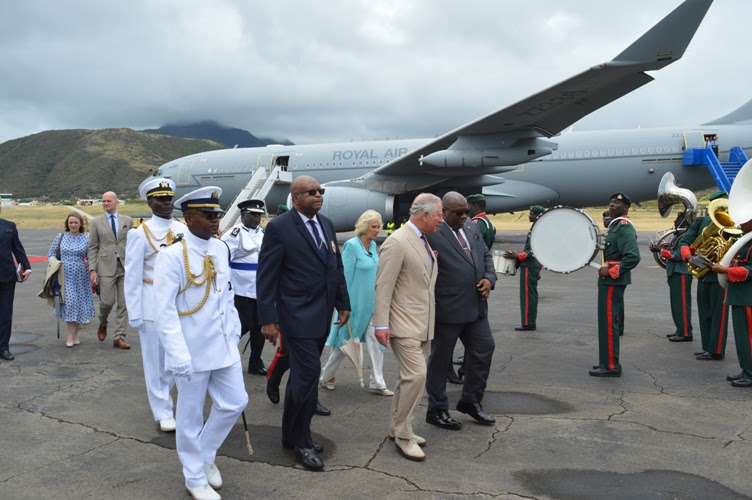 THEIR ROYAL HIGHNESSES THE PRINCE OF WALES AND THE DUCHESS OF CORNWALL WARMLY WELCOMED TO ST. KITTS AND NEVIS