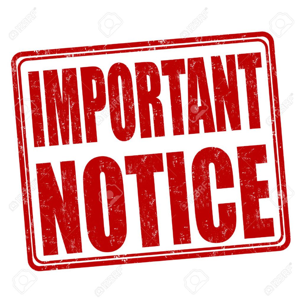 IMPORTANT PUBLIC NOTICE