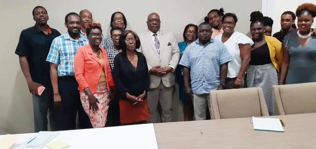 Prime Minister Harris meets staff at Government Printery