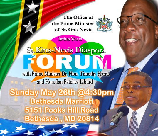 PRIME MINISTER HARRIS TO HEADLINE DIASPORA FORUM IN MARYLAND, USA THIS COMING SUNDAY, MAY 26