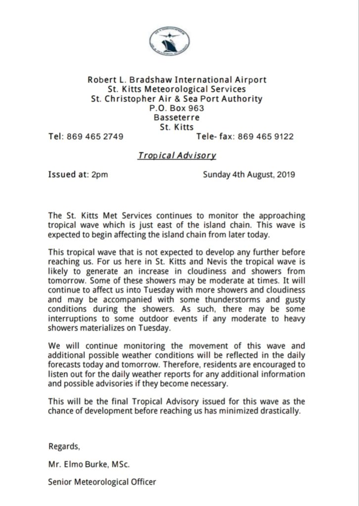 Fwd: TROPICAL DISTURBANCE 4TH AUG 2019 3:40PM