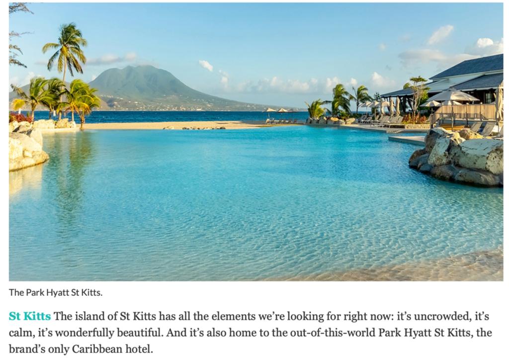 St. Kitts Included on Caribbean Journal’s List of Best Islands to Visit in 2021