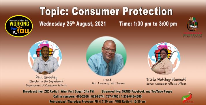 OFFICIALS FROM THE DEPARTMENT OF CONSUMER AFFAIRS ARE SPECIAL GUESTS ON WORKING FOR YOU ON WEDNESDAY, AUGUST 25