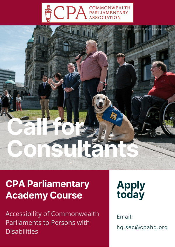 Call for a Consultant CPA Parliamentary Academy Course: Accessibility of Commonwealth Parliaments to Persons with Disabilities