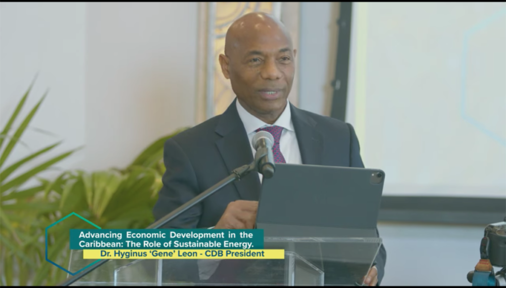 CDB President cites sustainable energy transition as a necessity for Caribbean development