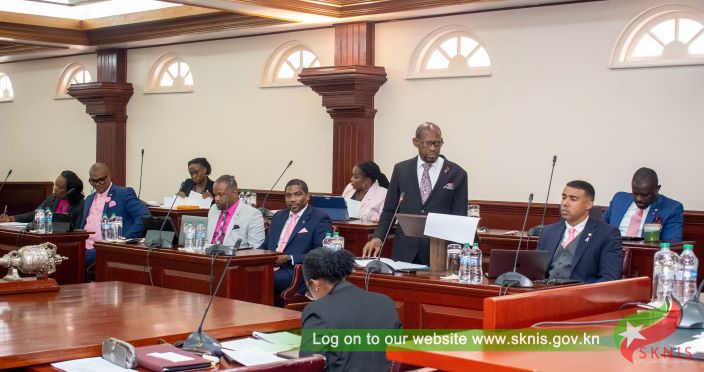 MEMBERS OF ST KITTS AND NEVIS PARLIAMENT WEAR PINK DURING SITTING TO SUPPORT BREAST CANCER AWARENESS