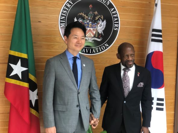 Saint Kitts and Nevis’ Minister of Foreign Affairs receives Korean high-level delegation