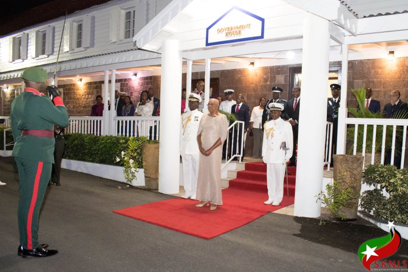 RECENTLY INSTALLED GOVERNOR-GENERAL OF ST. CHRISTOPHER AND NEVIS SALUTES STERLING SERVICE OF SKNDF PERSONNEL