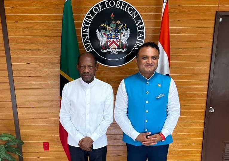 FOREIGN MINISTER RECEIVES COURTESY CALL FROM HIGH COMMISSIONER OF THE REPUBLIC OF INDIA TO ST. KITTS AND NEVIS