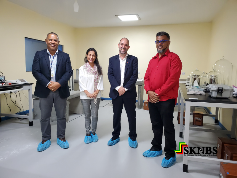 DELEGATION VISITS SKNBS METROLOGY LAB TO OBSERVE IMPROVEMENTS SUPPORTED BY EU AND CDB