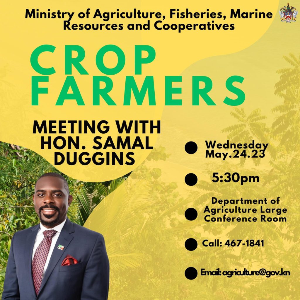 MINISTER OF AGRICULTURE TO MEET WITH ALL CROP FARMERS THIS WEEK
