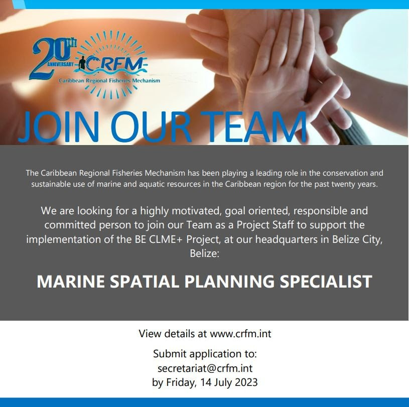 JOB OPPORTUNITY AT CRFM | Marine Spatial Planning Specialist