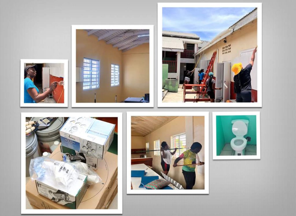 St. Christopher & Nevis Social Security Board Launches Community Outreach Project to Rehabilitate Cotton Thomas Comprehensive School’s Long Room.