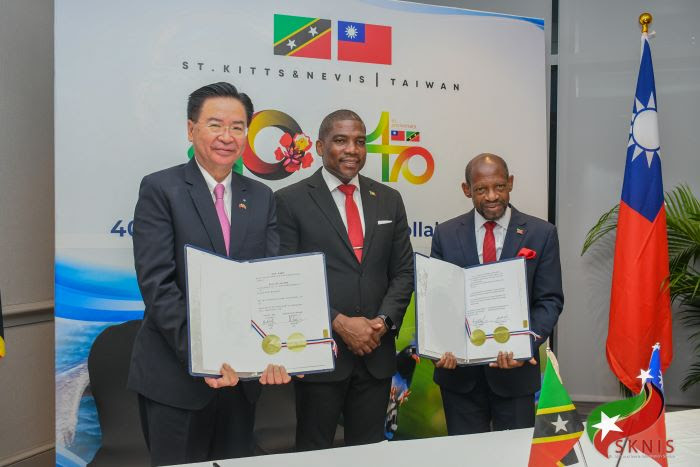 ST. KITTS AND NEVIS AND THE REPUBLIC OF CHINA (TAIWAN) SIGN AGREEMENT ON DIPLOMATIC STAFF TRAINING