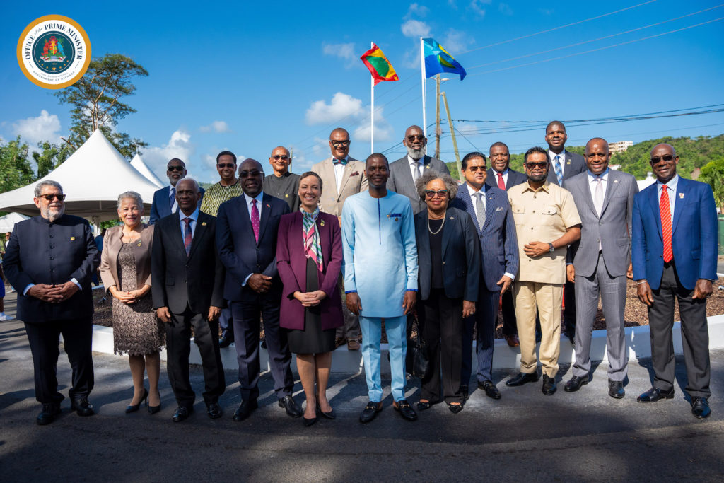 ST. KITTS AND NEVIS PARTICIPATES IN HISTORIC RENAMING OF TRUE BLUE ROUNDABOUT IN GRENADA TO CARICOM ROUNDABOUT