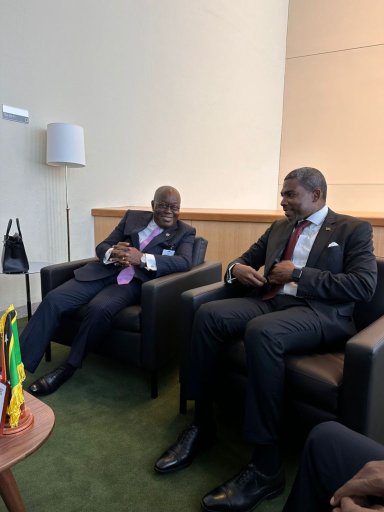 PRIME MINISTER DR. DREW AND SENIOR MINISTER DR. DOUGLAS HOLD BILATERAL TALKS WITH PRESIDENT OF GHANA