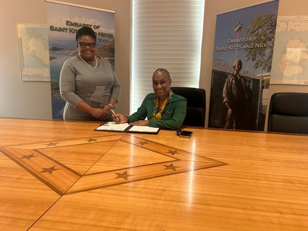 Ambassador of Saint Kitts and Nevis to the United States Signs MOU with Liamuiga Oualie Arts Foundation (LOAF), on behalf of the Government of Saint Kitts and Nevis