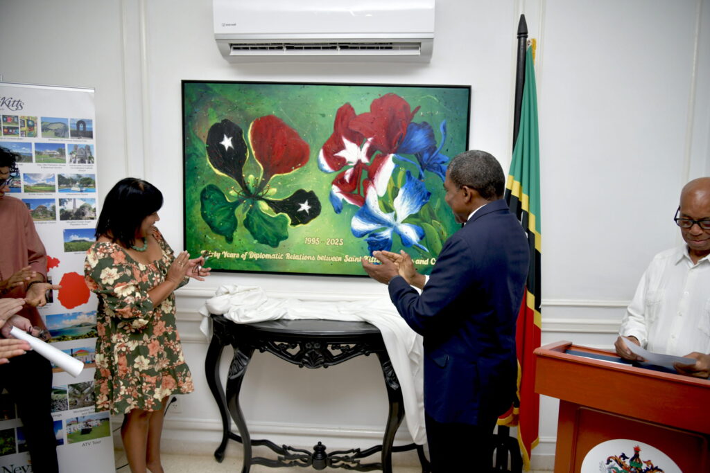 Prime Minister Drew Unveils Commemorative Painting Celebrating 30 Years of SKN-Cuba Diplomatic Relations