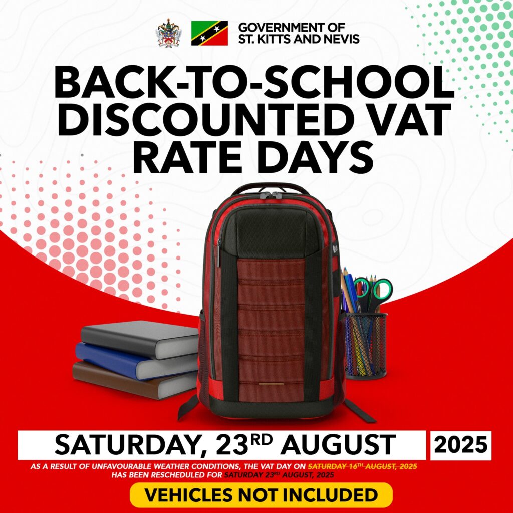 Government of St. Kitts and Nevis Announces Additional Discounted VAT Rate Day Following Hurricane Erin
