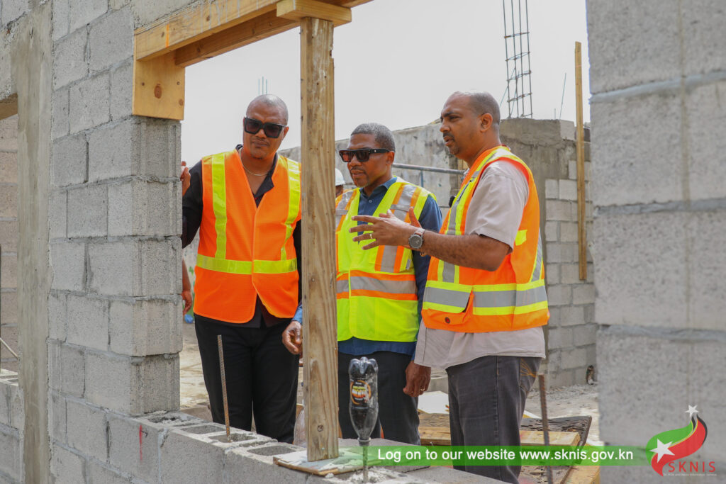 PRIME MINISTER DREW AND DEPUTY PRIME MINISTER HANLEY TOUR RECONSTRUCTION SITE OF JOSHUA OBADIAH WILLIAMS PRIMARY SCHOOL